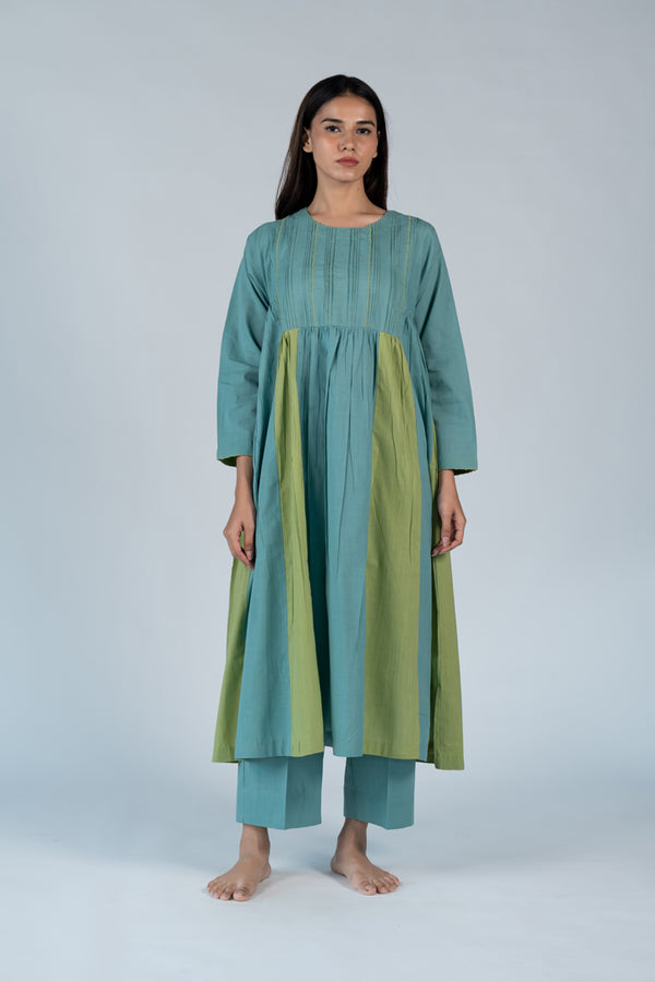 Cotton Hand Block Printed Kurta - Green
