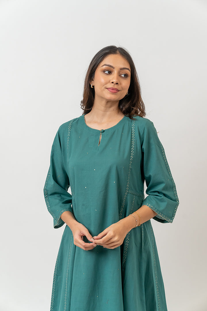 Cotton Rogan Printed Kurta - Green