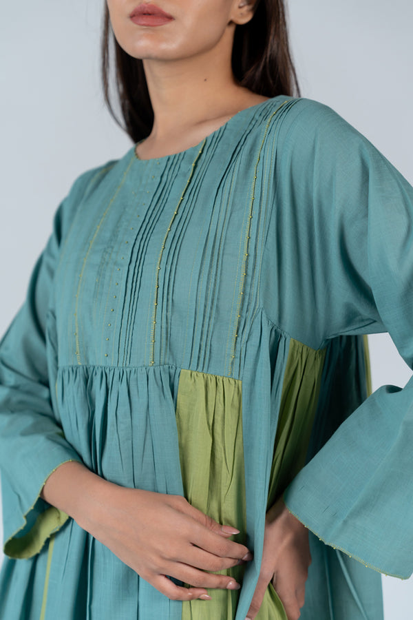 Cotton Hand Block Printed Kurta - Green