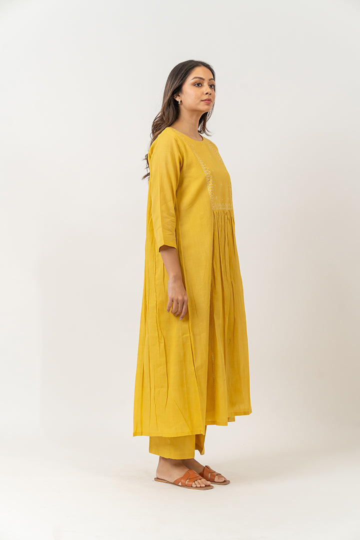 Cotton  Kurta - Yellow