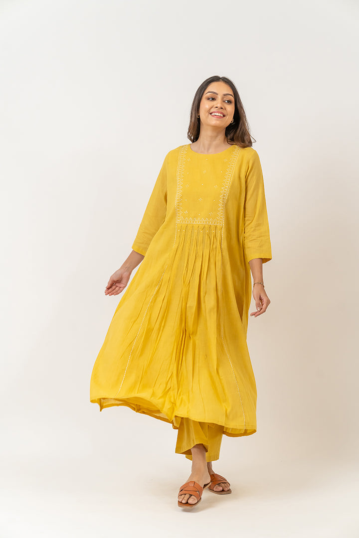 Cotton  Kurta - Yellow