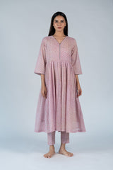 Cotton Hand Block Printed Kurta - Pink