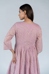 Cotton Hand Block Printed Kurta - Pink