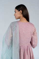 Cotton Kota Doria Hand Block Printed Dupatta - Green
