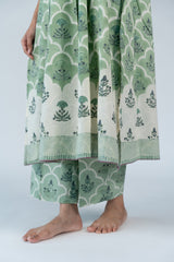 Cotton Hand Block Printed Kurta - Green