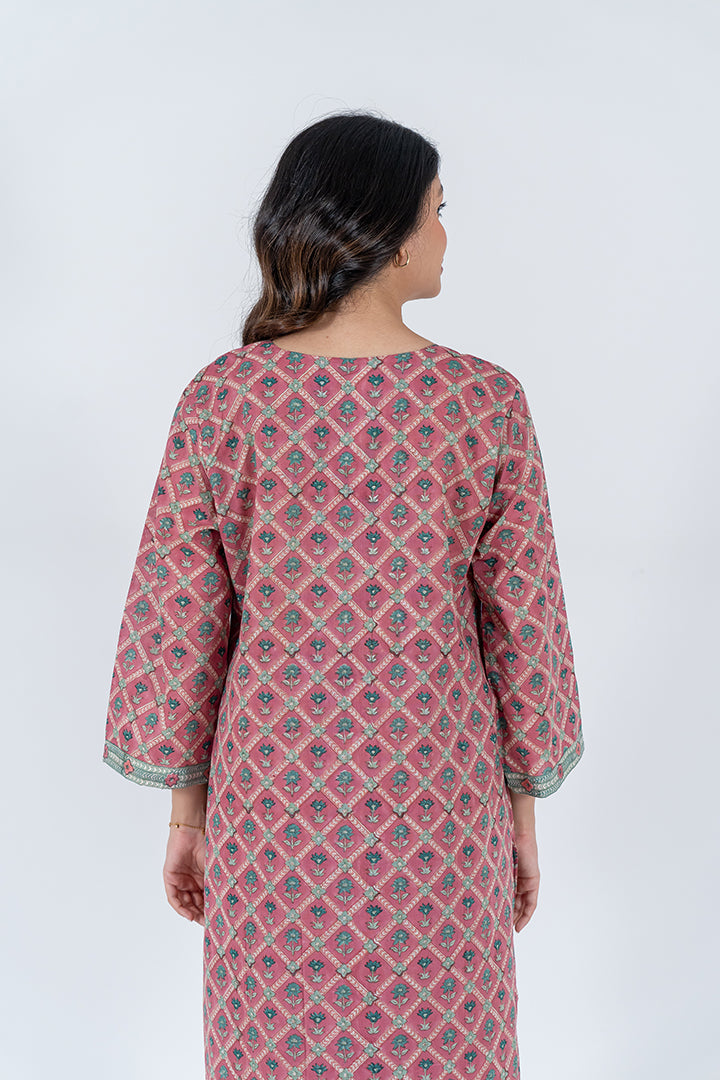 Cotton Hand Block Printed Kurta - Pink