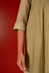 Chanderi Hand Embroidered Kurta - Green