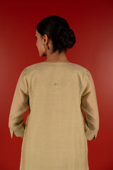 Chanderi Hand Embroidered Kurta - Green