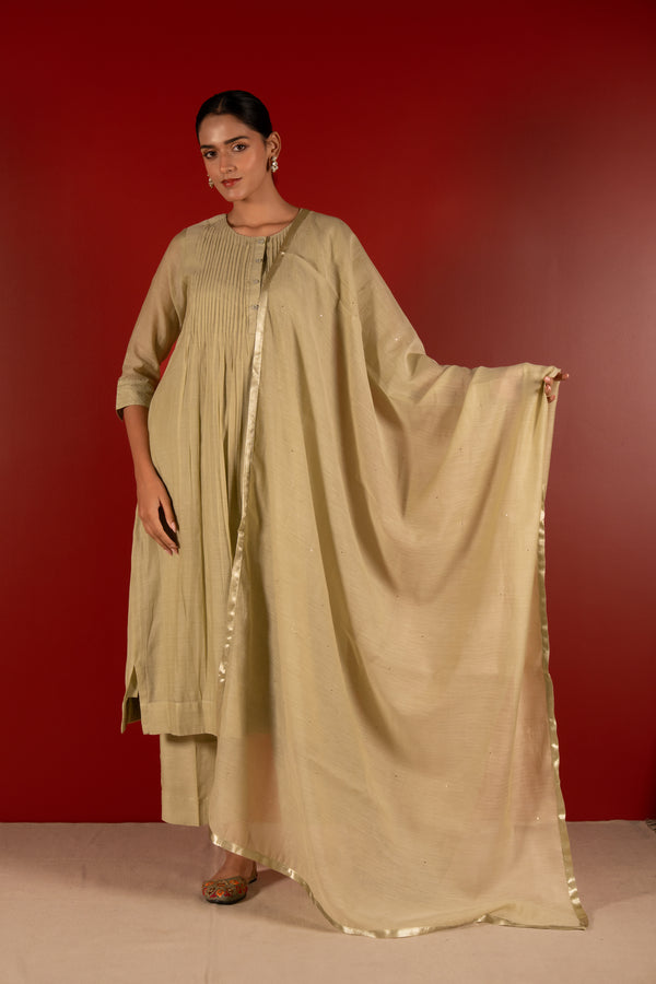 Chanderi Dupatta - Green