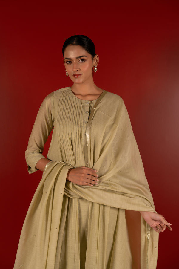 Chanderi Dupatta - Green