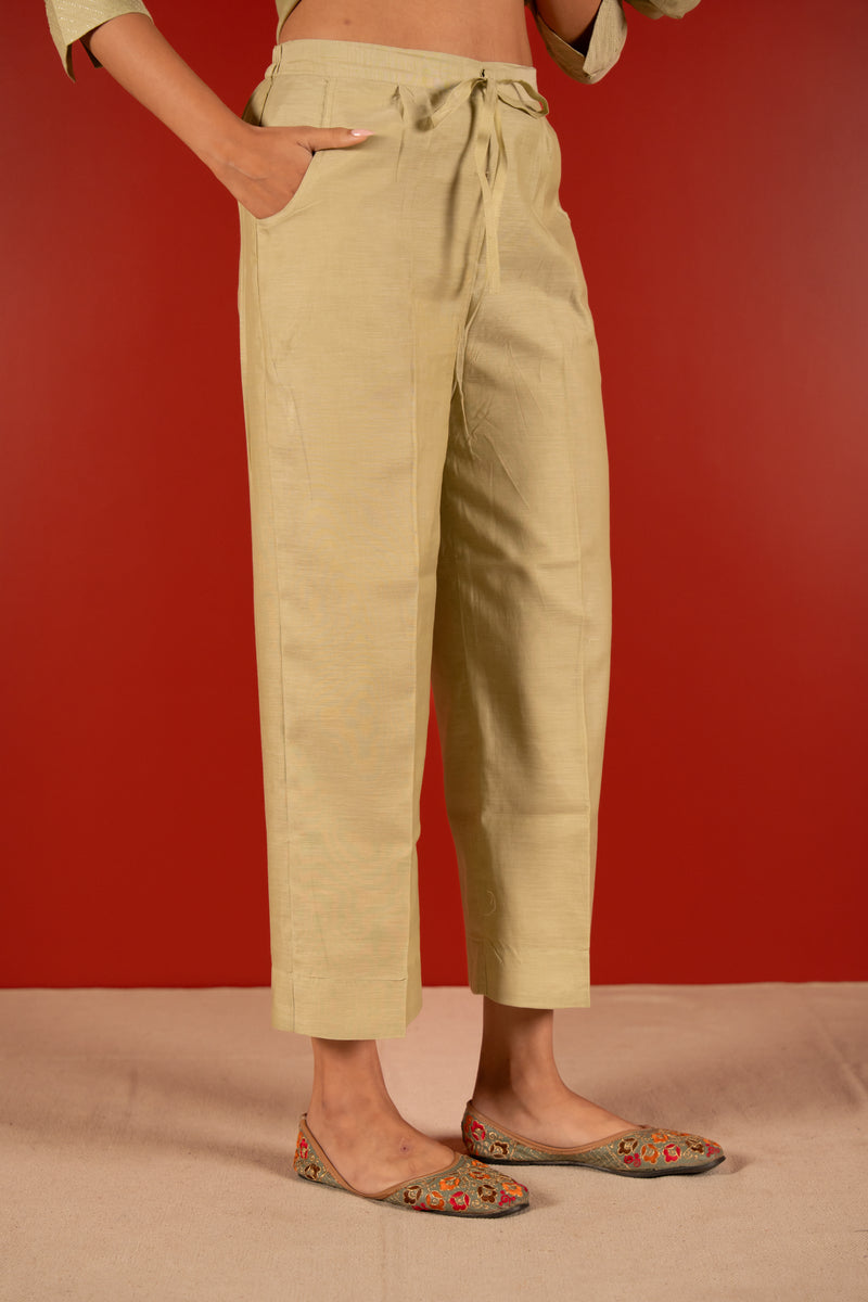 Chanderi Parallel - Green