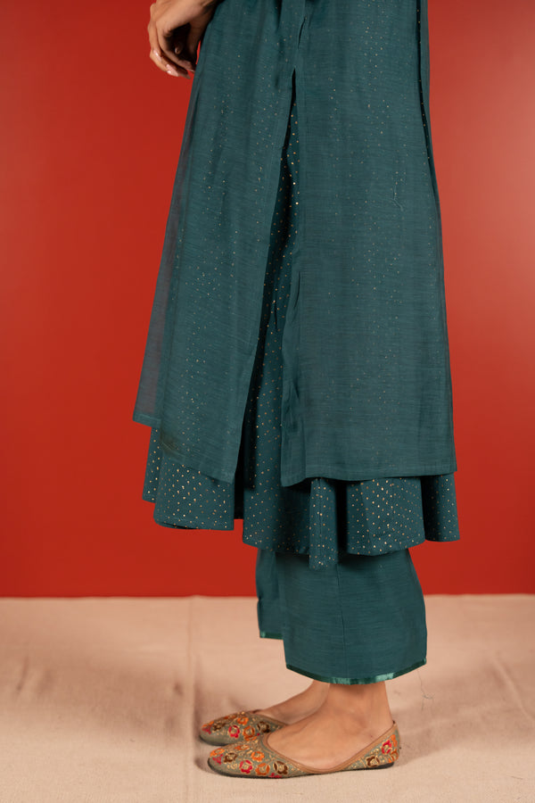 Chanderi Parallel - Blue
