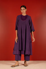 Chanderi Parallel - Purple