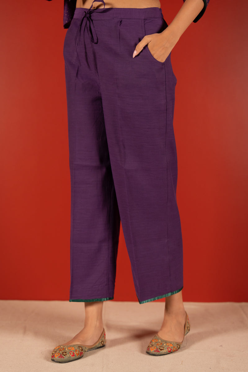 Chanderi Parallel - Purple
