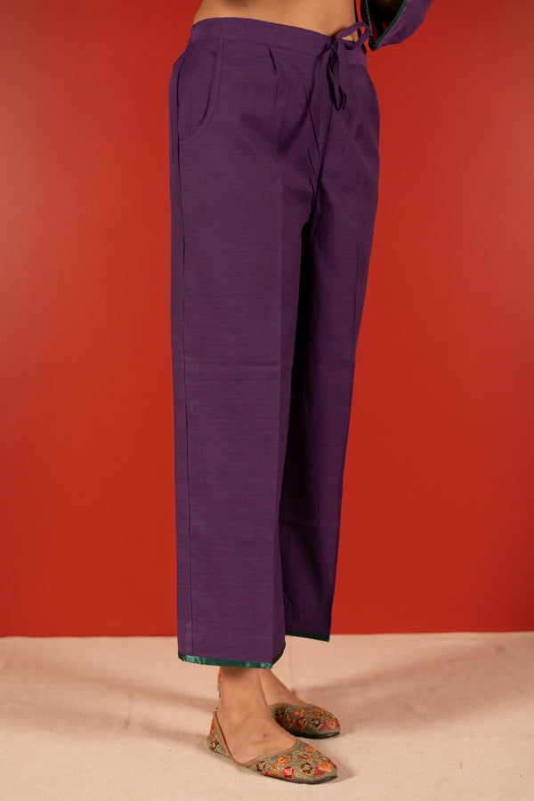 Chanderi Parallel - Purple