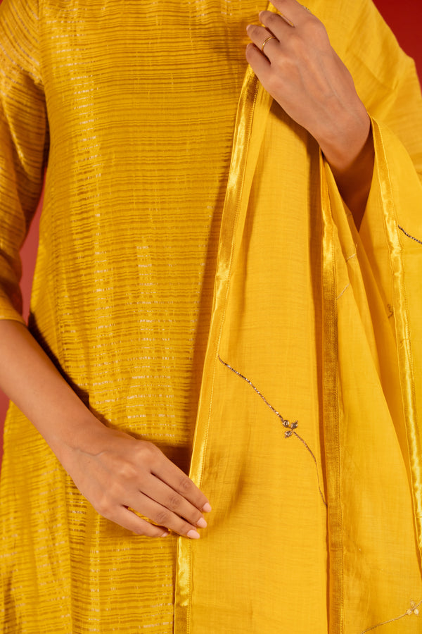 Chanderi Dupatta - Yellow