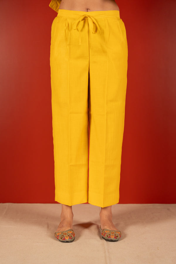 Chanderi Parallel - Yellow