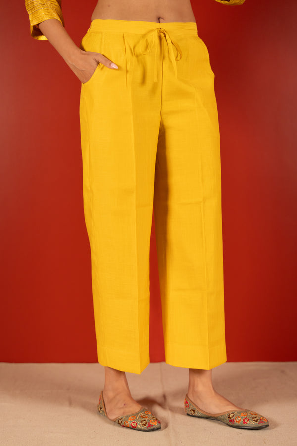 Chanderi Parallel - Yellow