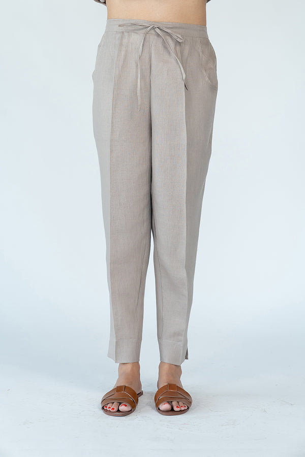 Linen Cotton Pant - Beige