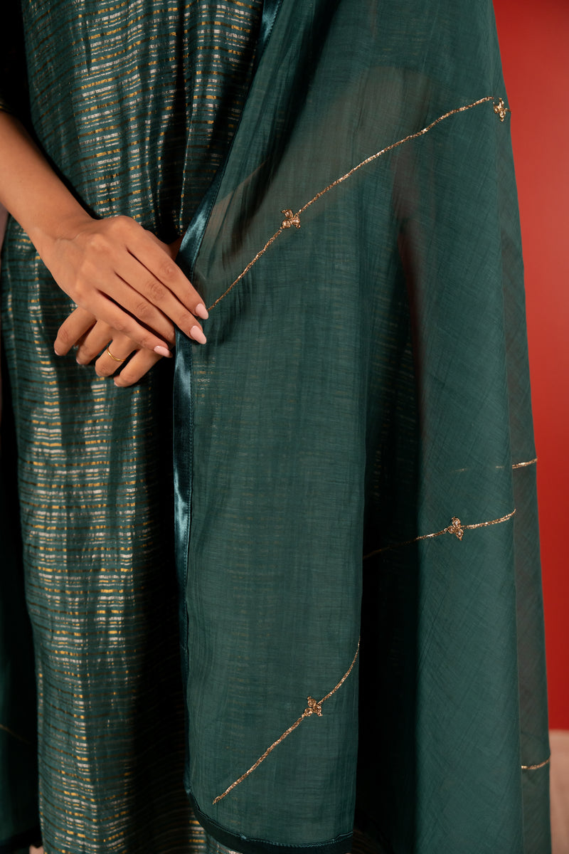 Chanderi Dupatta - Green
