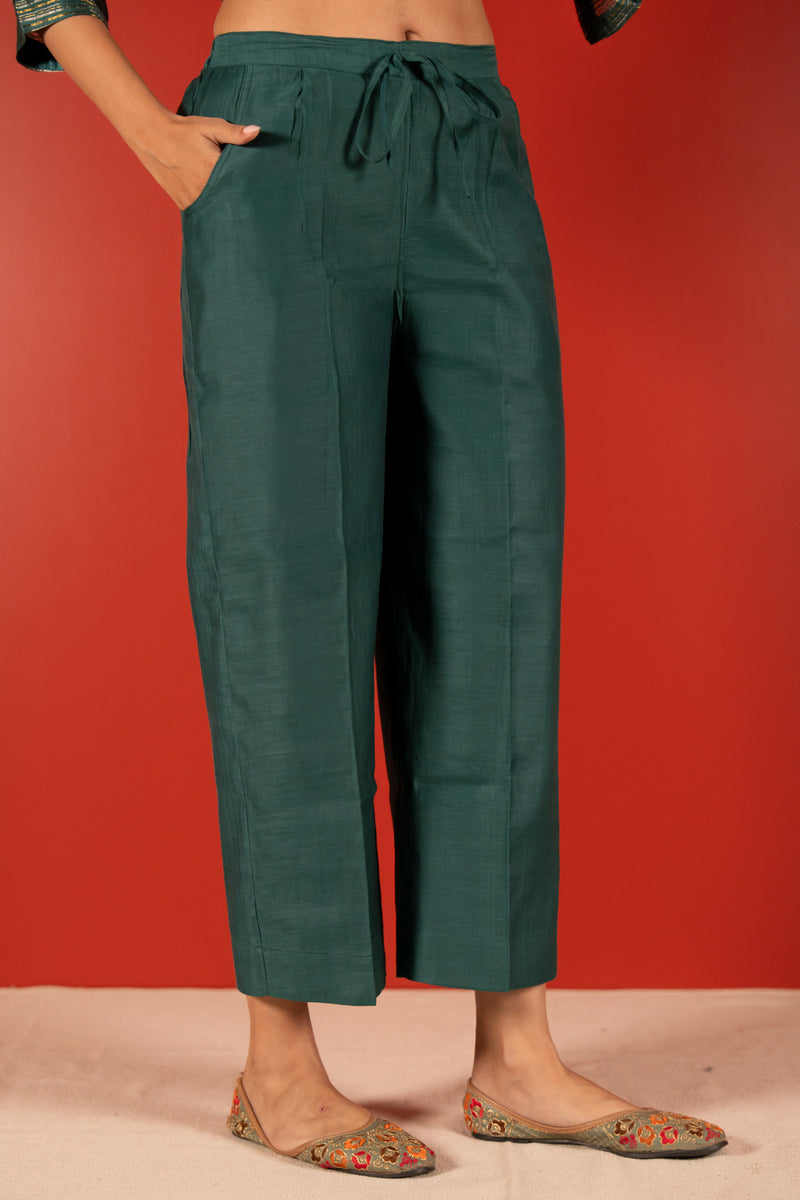 Chanderi Parallel - Green