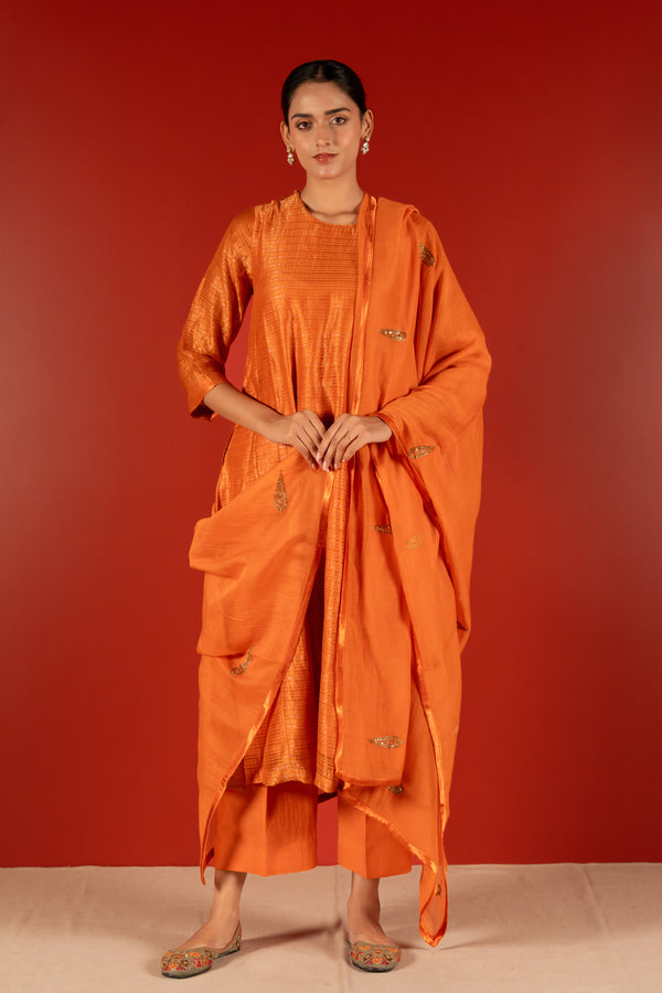 Chanderi Dupatta - Orange
