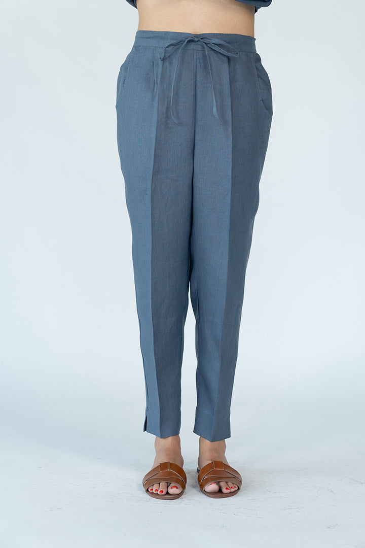 Linen Cotton Pant- Grey