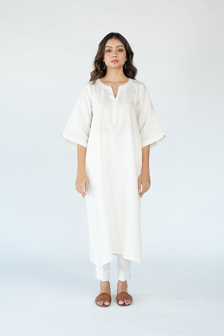 Linen Cotton Pant - White