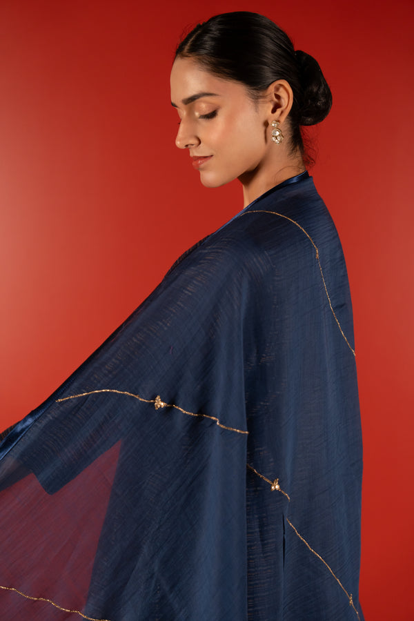 Chanderi Dupatta - Blue