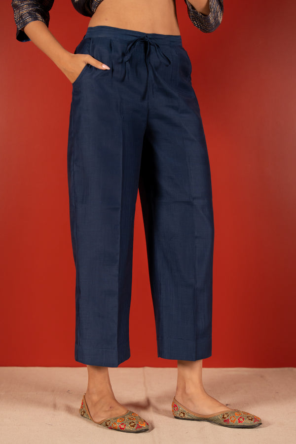 Chanderi Parallel - Blue