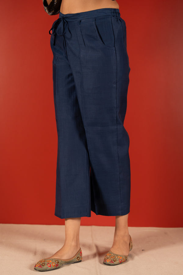 Chanderi Parallel - Blue