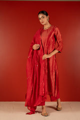 Chanderi Dupatta - Maroon