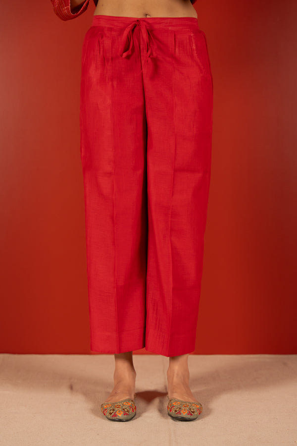 Chanderi Parallel - Maroon