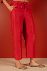 Chanderi Parallel - Maroon