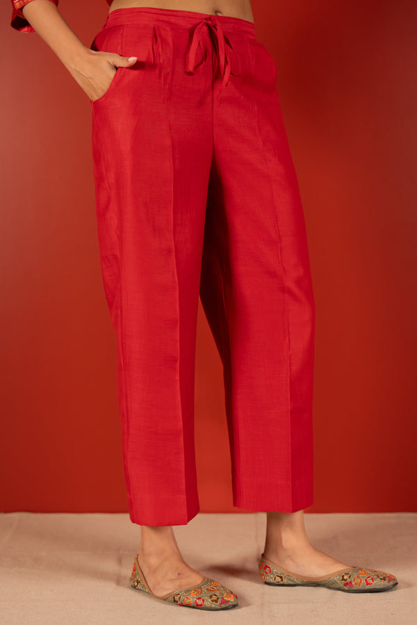 Chanderi Parallel - Maroon