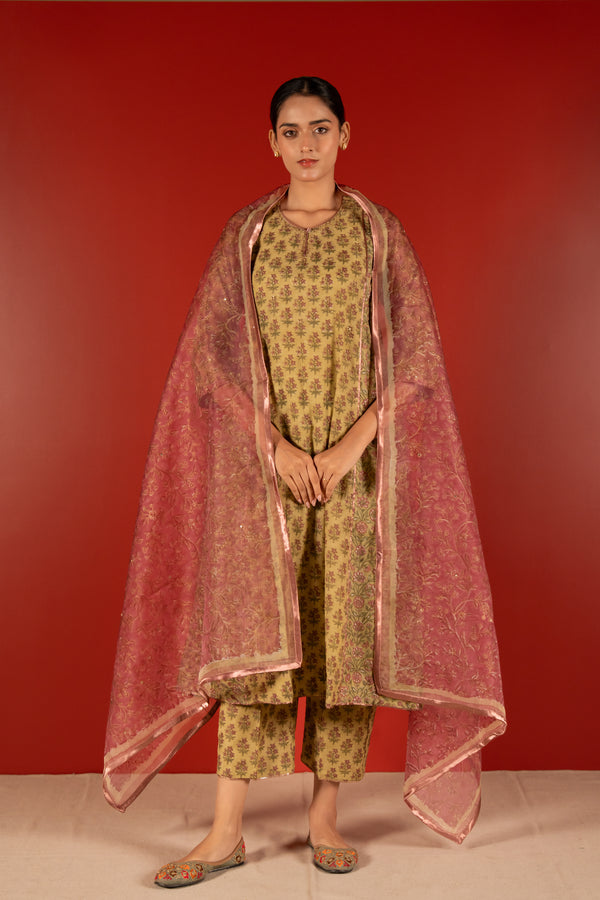 Organza Dupatta - Pink