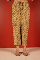 Chanderi Hand Block Printed Parallel - Green