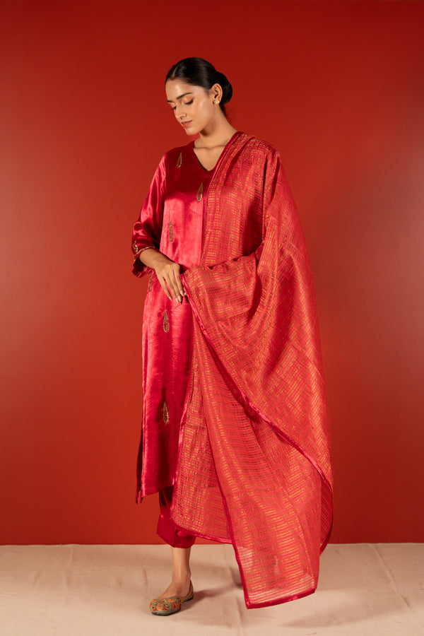 Chanderi Dupatta - Pink