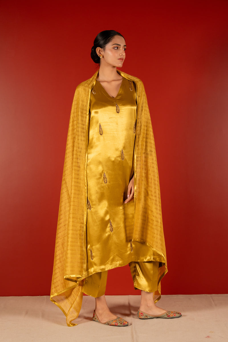 Chanderi Dupatta - Yellow