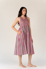 Cotton Hand Block Printed Dress - Pink