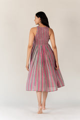 Cotton Hand Block Printed Dress - Pink