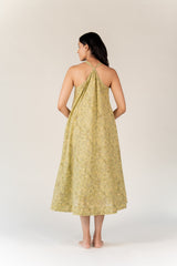 Cotton Hand Block Printed Dress - Green