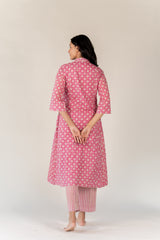 Cotton Hand Block Printed Kurta - Pink