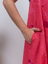 Cotton Screen Printed Dress - Pink