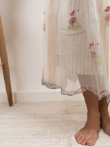 Cotton Hand Blocked Printed Dress - White
