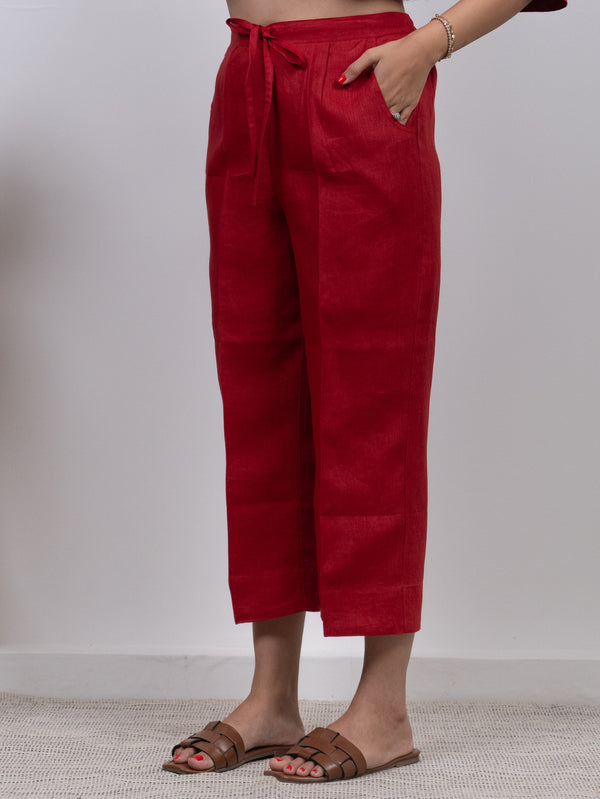 Linen Parallel - Red