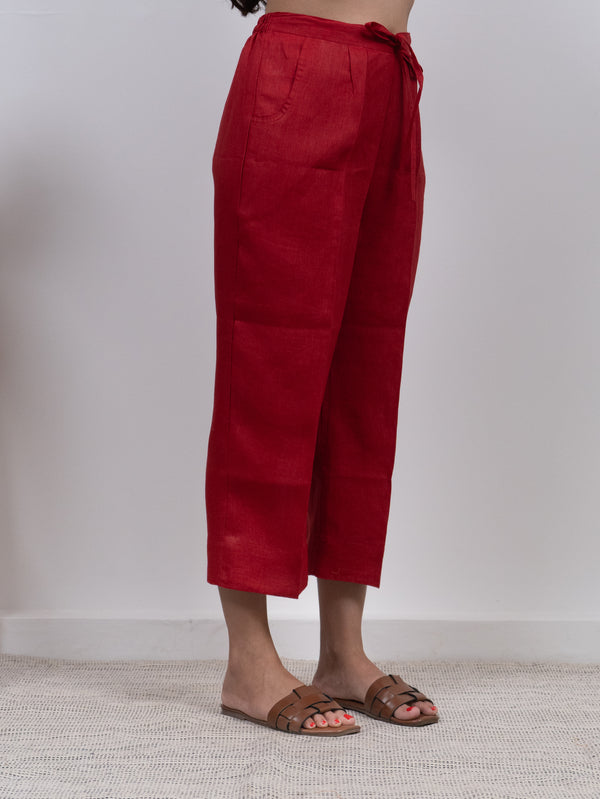 Linen Parallel - Red