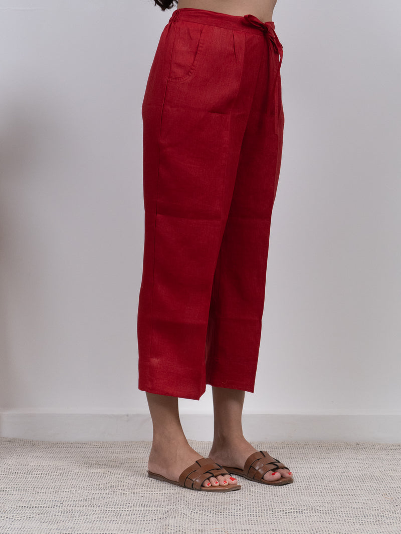Linen Parallel - Red