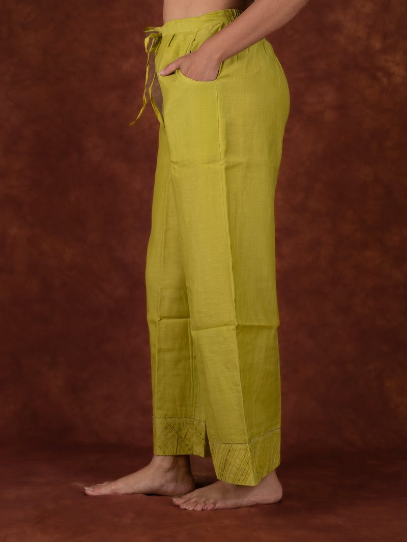 Chanderi Parallel - Green
