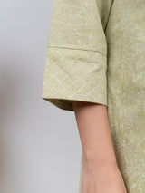 Cotton Hand Block Printed Kurta - Green
